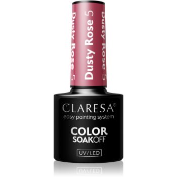 Claresa SoakOff UV/LED Color Dusty Rose lac de unghii sub forma de gel - imagine 2